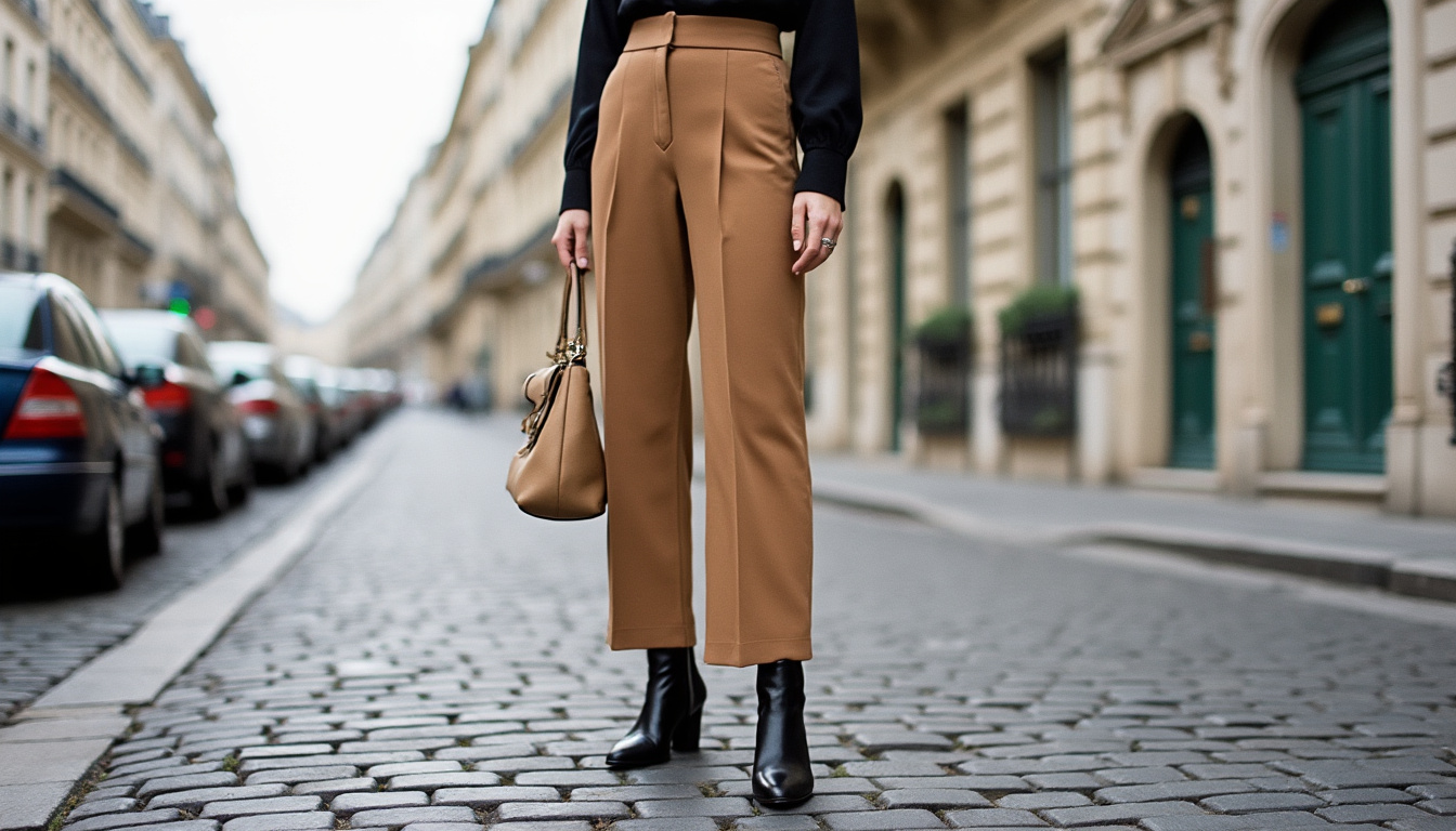 découvrez quelles couleurs porter avec un pantalon camel : 12 idées de hauts, chaussures et sacs pour créer des looks tendance et harmonieux. conseils mode faciles pour toutes les occasions.